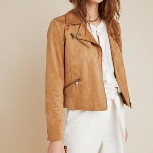 Lucie Sueded Tie-Dye Moto Jacket Suade NWT